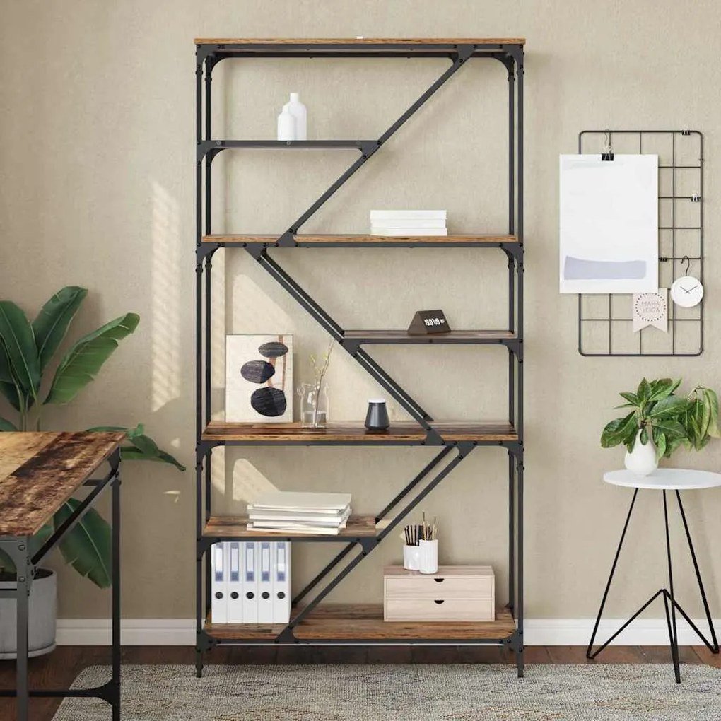 vidaXL Ράφι Βιβλίων Παλιό Ξύλο 91 x 36 x 176 εκ Επεξεργασμένο ξύλο