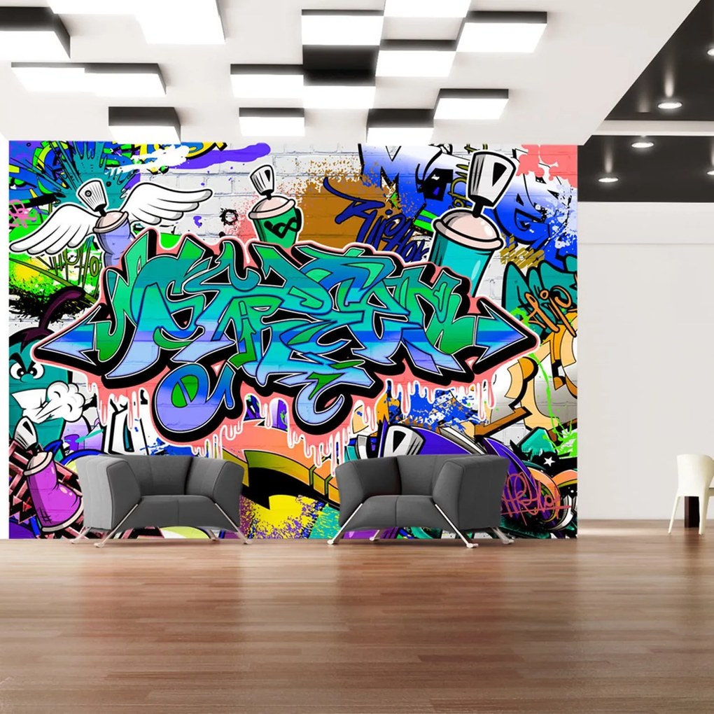 Φωτοταπετσαρία - Graffiti: blue theme 400x280