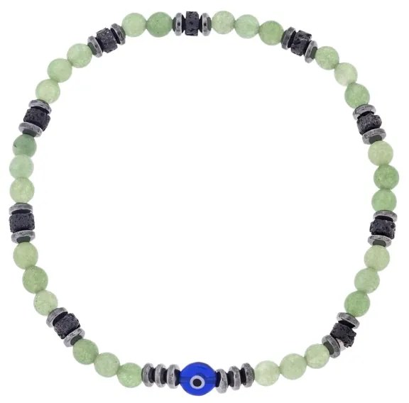 Βραχιόλι Unisex Senza Hematite &amp; Aventurine Stones with Lava