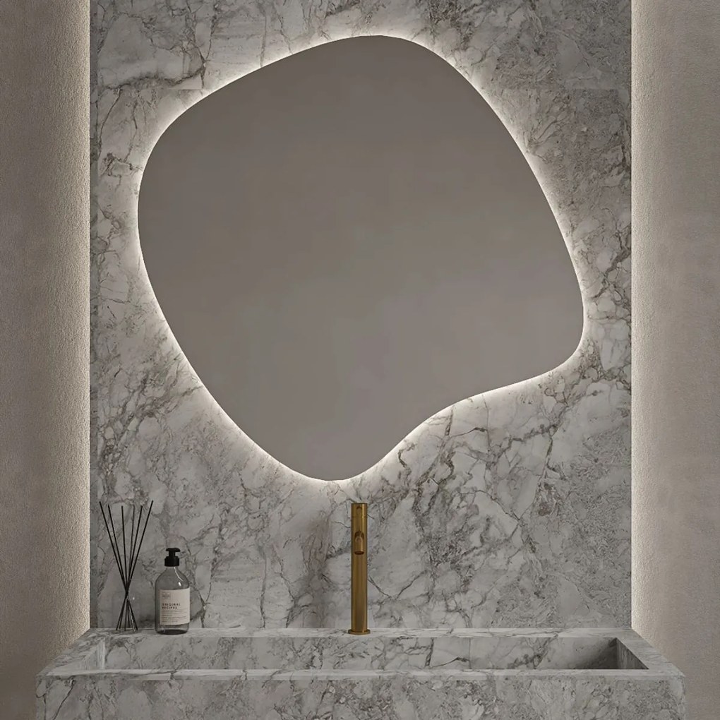 Καθρέπτης 90x90εκ Assymetrical της Project Mirrors Φωτισμός: LED χωρίς διακόπτη αφής