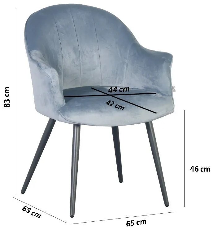 Πολυθρόνα Τραπεζαρίας C-985 Fylliana Γαλάζιο 65x65x83εκ. 2αδα 65x65x83 εκ.