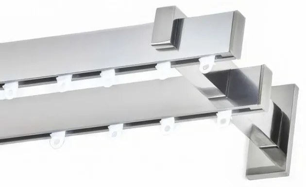 Μεταλλικός Σιδηρόδρομος Τοίχου διπλός Anartisi Aluminium Rail Collection EAGLE σε χρώμα INOX POLISHED (ΙΝΟΞ ΓΥΑΛΙΣΤΕΡΟ) 360 εκ
