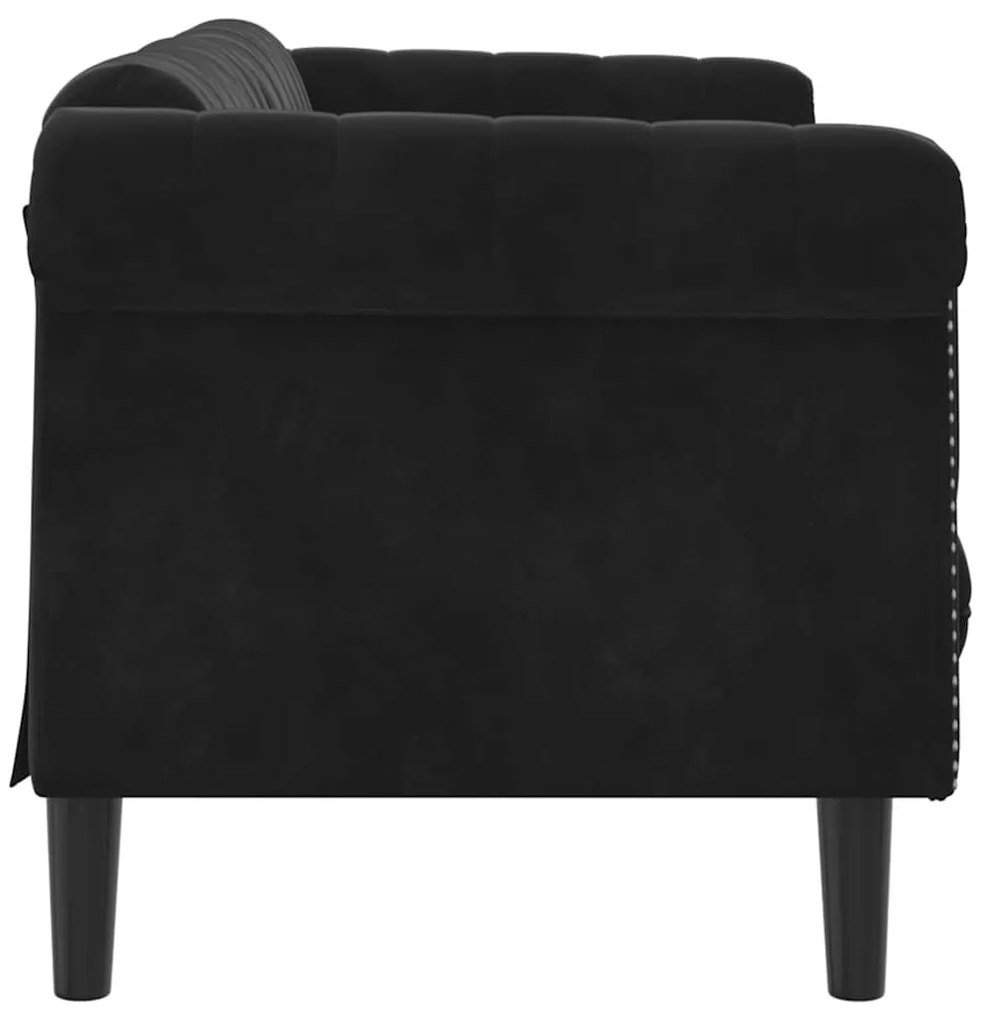 vidaXL Πολυθρόνα Διθέσια Μαύρη Βελούδινη