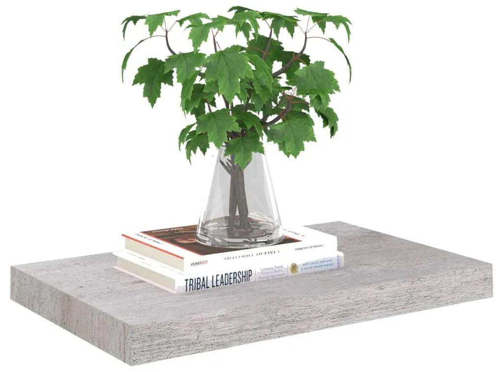 vidaXL Ράφια Τοίχου 2 τεμ. Γκρι Σκυροδέματος 50x23x3,8 εκ. MDF