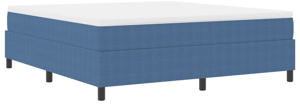 vidaXL Κρεβάτι με ελατήρια Μπλέ, Λευκό 203 x 180 x 60 εκ. Βελούδο