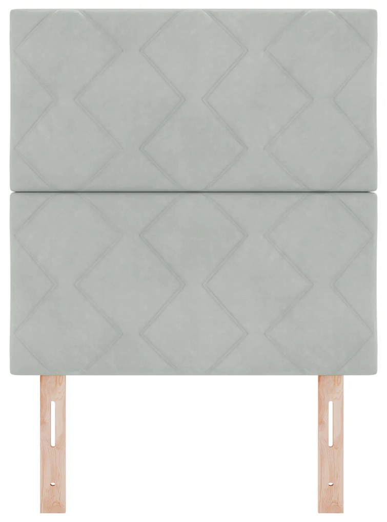 vidaXL Κεφαλάρι  Διαμαντένιων Μπλοκ Light Grey 80 cm Βελούδο