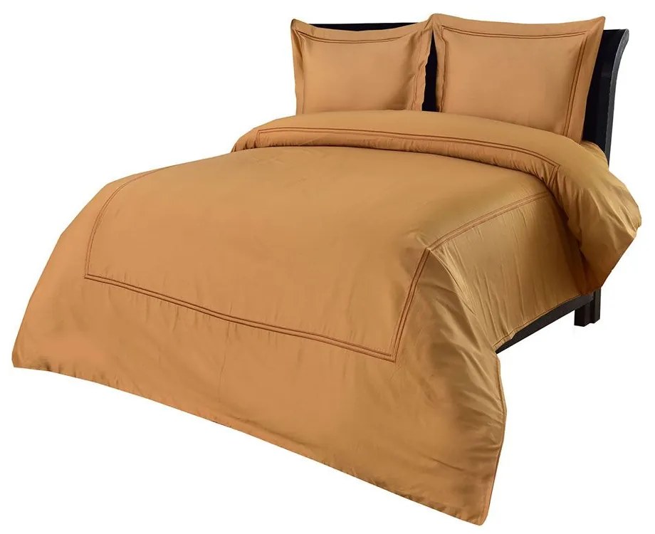 Παπλωματοθήκη Satin Embroidered Classico 2 (Σετ 3τμχ) Cinammon Anna Riska Υπέρδιπλo 220x240cm 100% Cotton Satin