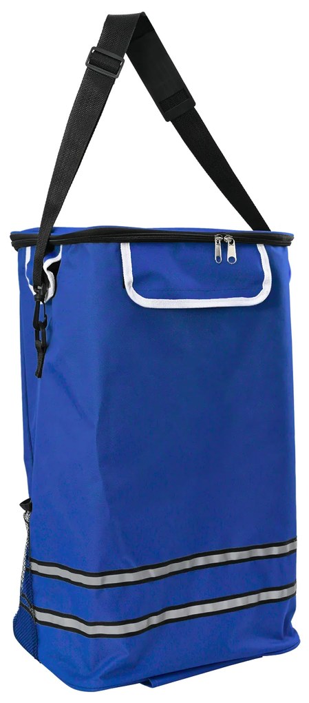vidaXL Carrello per la spesa con ruote e manico regolabile Blu 40 L