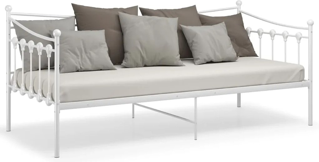 vidaXL Πλαίσιο για Καναπέ - Κρεβάτι Λευκό 90 x 200 εκ. Μεταλλικό