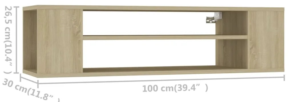 vidaXL Έπιπλο Τηλεόρασης Κρεμ. Sonoma Δρυς 100x30x26,5 εκ. Επεξ. Ξύλο