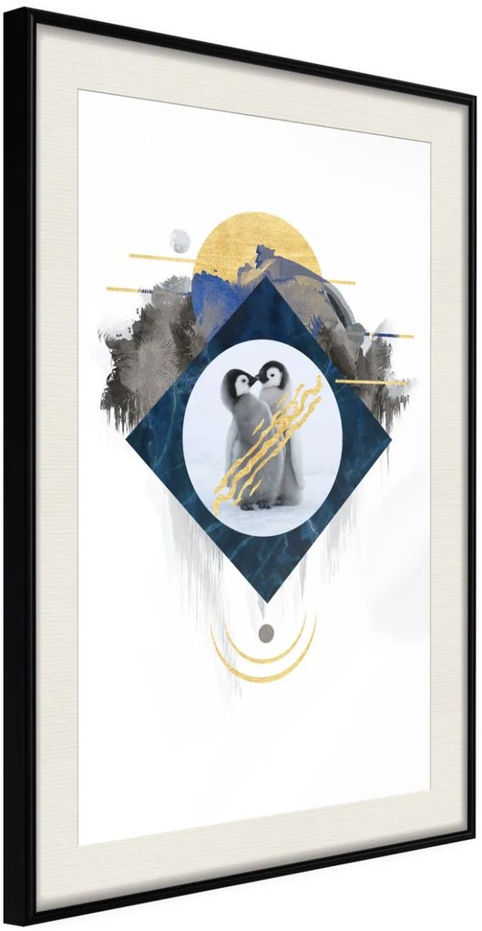 Αφίσα - Little Penguins - 30x45 - Μαύρο - Με πασπαρτού