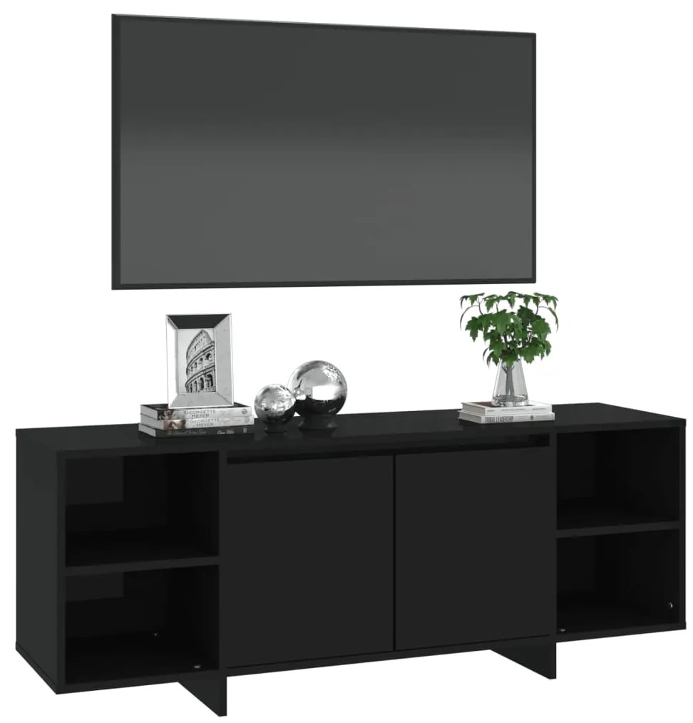 vidaXL Έπιπλο Τηλεόρασης Μαύρο 130 x 35 x 50 εκ. από Μοριοσανίδα