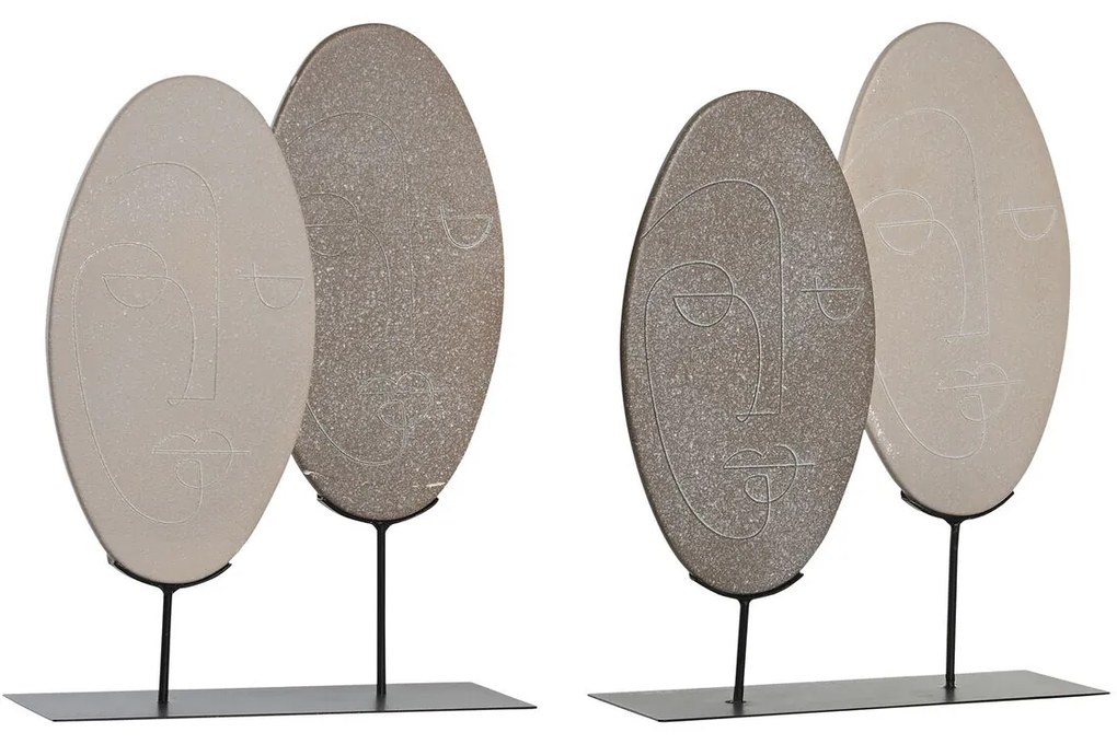 Διακοσμητική Φιγούρα DKD Home Decor Μπεζ Ανοιχτό καφέ Σύγχρονη 27 x 8 x 35,5 cm (x2)