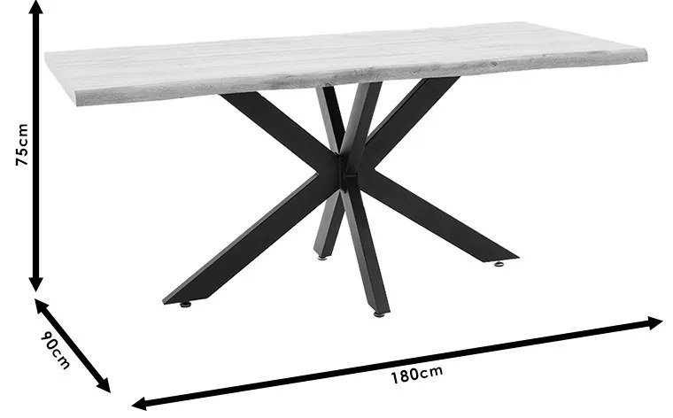 Tραπέζι Gilman pakoworld MDF sonoma-μαύρο 180x90x75εκ - 235-000022