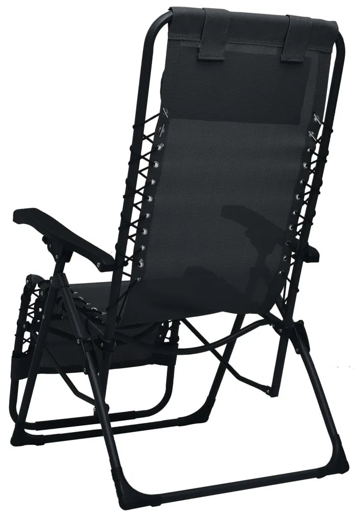 vidaXL Σεζλόνγκ Πτυσσόμενη Μαύρη από Textilene