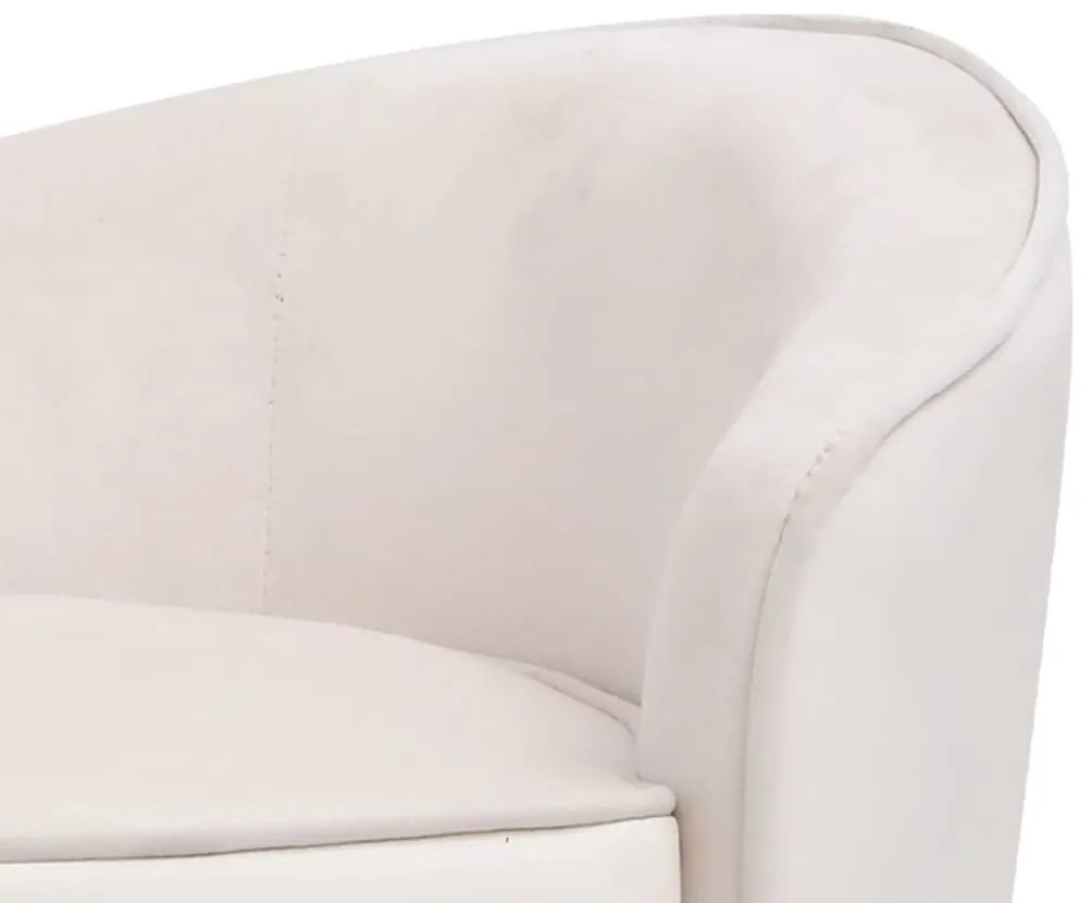 vidaXL Καναπές-Κρεβάτι Σκύλου Κρεμ 69x49x40 εκ. Βελουτέ/Συνθετ. Δέρμα