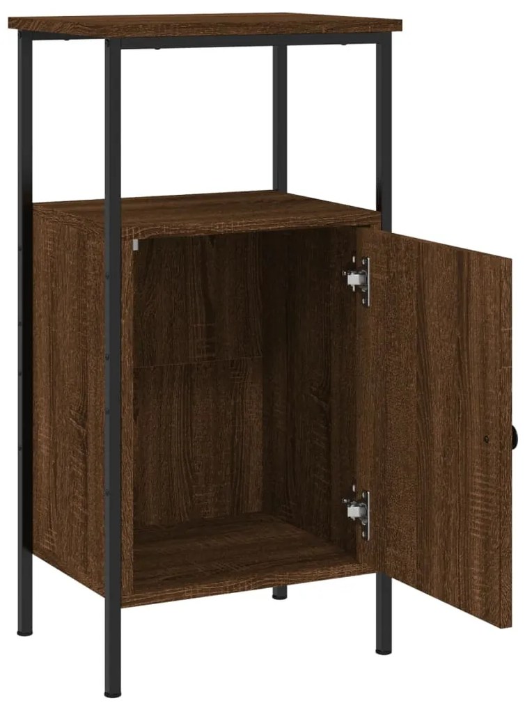 vidaXL Κομοδίνα 2 τεμ. Καφέ Δρυς 41 x 31 x 80 εκ. από Επεξεργ. Ξύλο