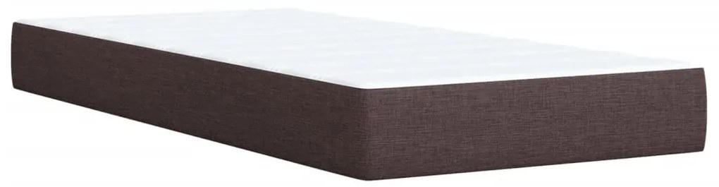 vidaXL Κρεβάτι Boxspring με Στρώμα Σκούρο Καφέ 90x200 εκ. Υφασμάτινο