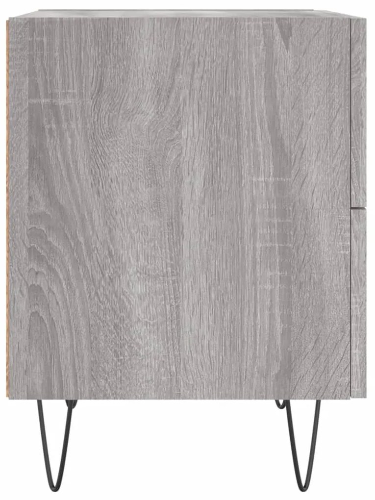 vidaXL Κομοδίνα 2 τεμ. Γκρι Sonoma 40 x 35 x 47,5 εκ. Επεξεργ. Ξύλο