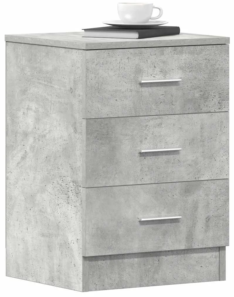 vidaXL Κομοδίνα 2 τεμ. Γκρι Σκυροδέματος 38x35x56 εκ. από Επεξ. Ξύλο