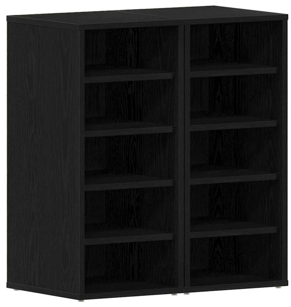 vidaXL Ντουλάπα Παπουτσιών 2 τεμ Μαύρη Δρυς 32x35x70 εκ Επεξεργασμένο Ξύλο