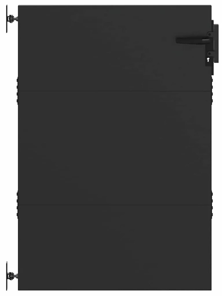 vidaXL Πύλη Κήπου Μαύρο 105 x 125 cm Ατσάλι με Επικάλυψη Πούδρας
