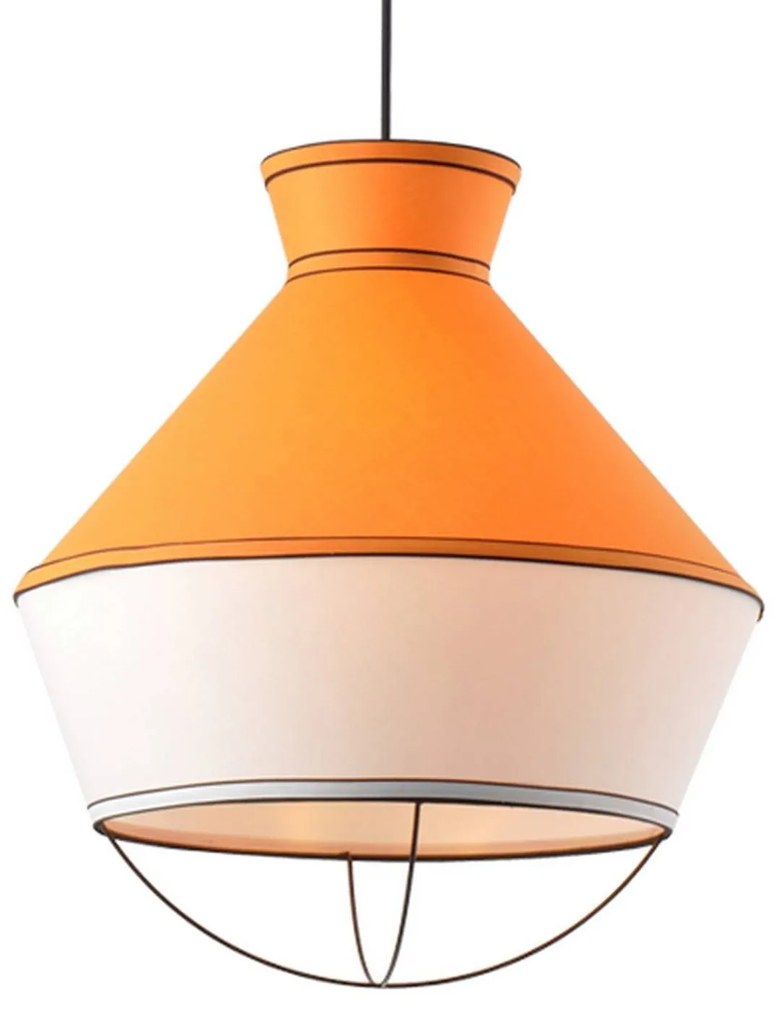 Φωτιστικό Οροφής V371963PY Orange Metal, Fabric