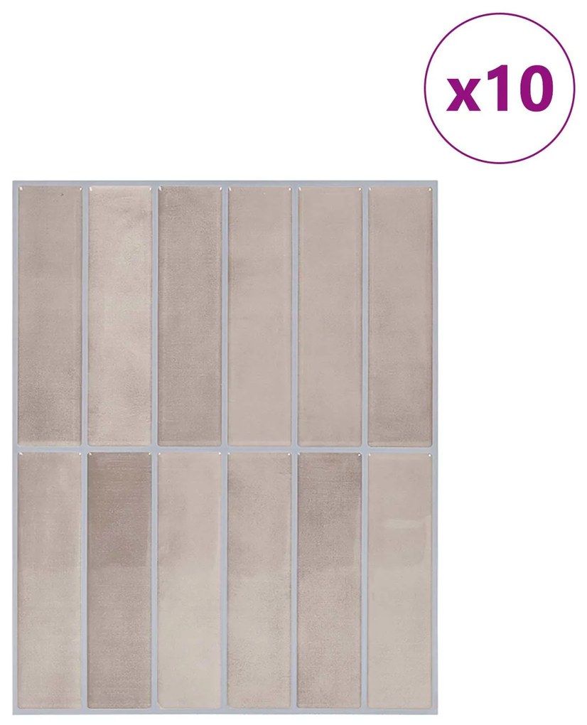 vidaXL Ορθογώνιο Πλακάκι 10 pcs Καφές Μπεζ 29 x 23 x 0,08 εκ