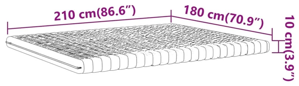 Στρώμα Αφρού 7 Ζωνών Σκληρότητα 20 ILD Λευκό 180x210 εκ. - Λευκό