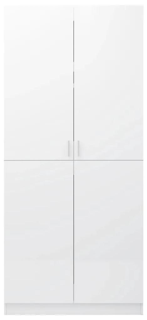 vidaXL Ντουλάπα Γυαλιστερό Λευκό 80 x 52 x 180 εκ. από Μοριοσανίδα