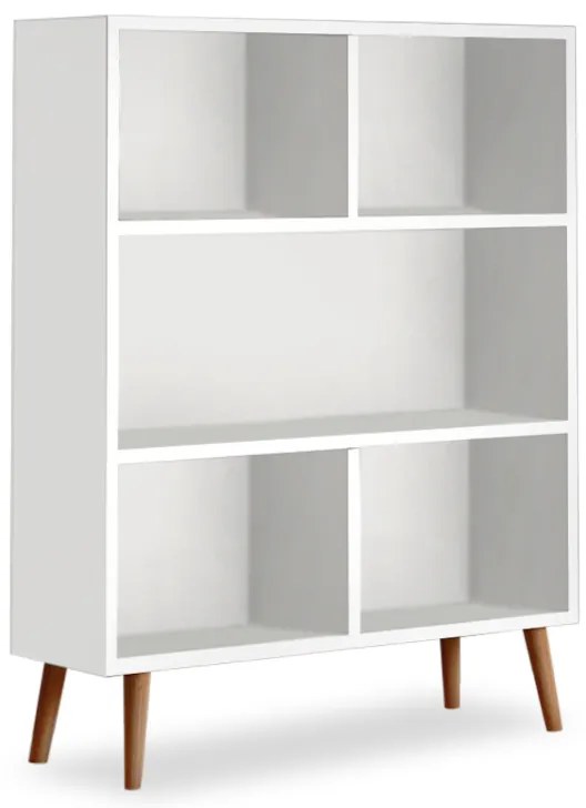 Βιβλιοθήκη μελαμίνης Cube Megapap χρώμα λευκό 80x24x100εκ.-GP022-0069,1