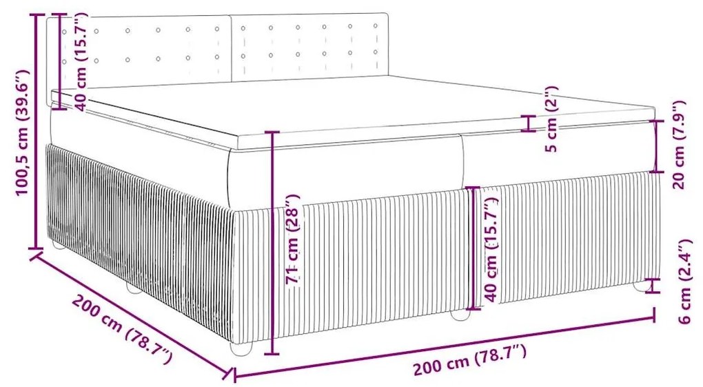 Κρεβάτι Boxspring με Στρώμα Taupe 200x200 εκ. Υφασμάτινο - Μπεζ-Γκρι