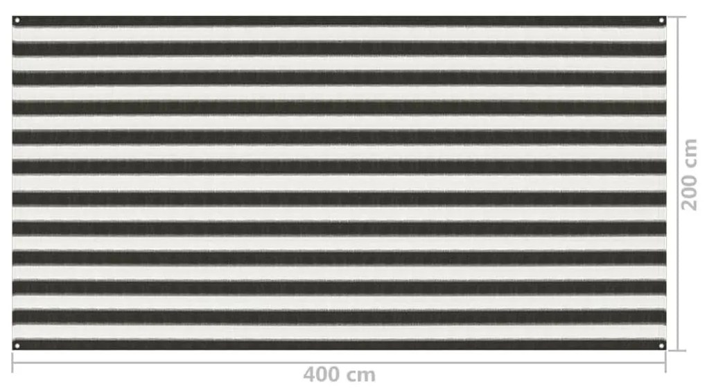 Χαλί Σκηνής Ανθρακί / Λευκό 200 x 400 εκ.