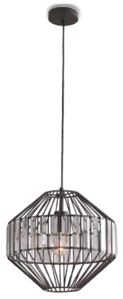 Φωτιστικό Οροφής I-OPIUM-S1 C Black Metal, Glass