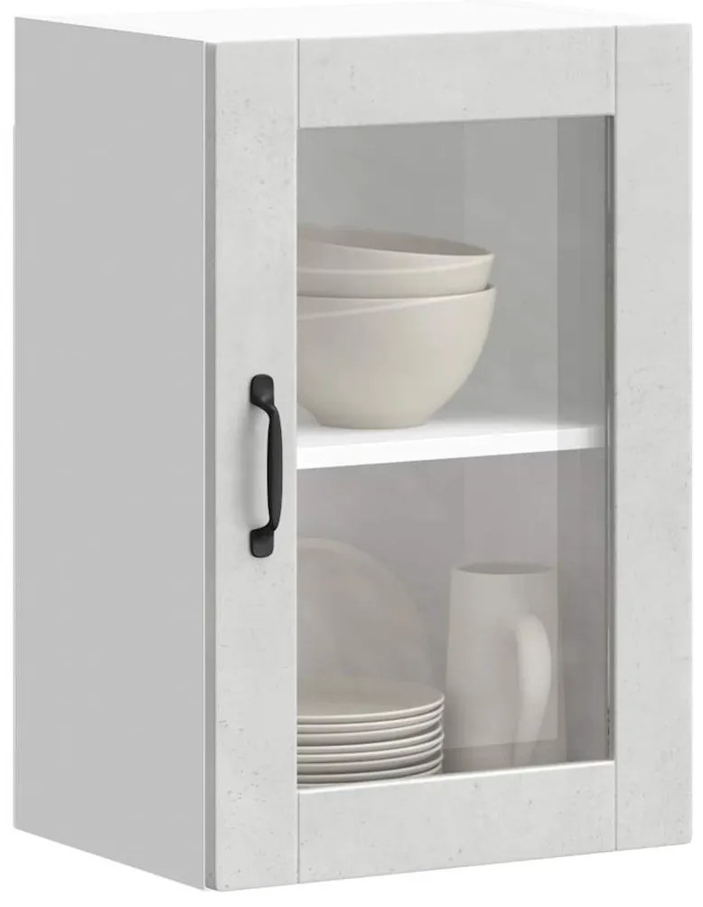 Ντουλάπι τοίχου κουζίνας με γυάλινη πόρτα Porto Μπετόν Γκρι