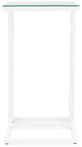 Τραπεζάκι εξωτερικού χώρου Comfort Garden 1134, 68x35x35cm, Άσπρο, Επεξεργασμένο γυαλί, Μέταλλο