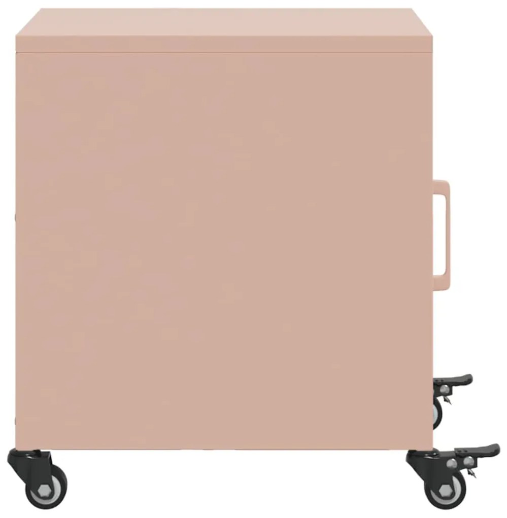 vidaXL Κομοδίνα 2 τεμ. Ροζ 36x39x43,5 εκ. από Χάλυβα