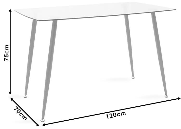 Τραπέζι Chloe pakoworld γυάλινο 8χιλ ανθρακί - πόδι φυσικό 120x70x75εκ