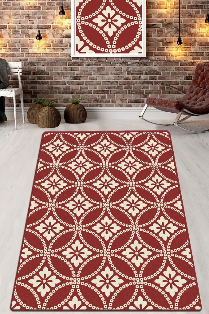 Χαλί Viejo Estilo Djt 286CHL5338 Red-White Conceptum Hypnose 80X100cm