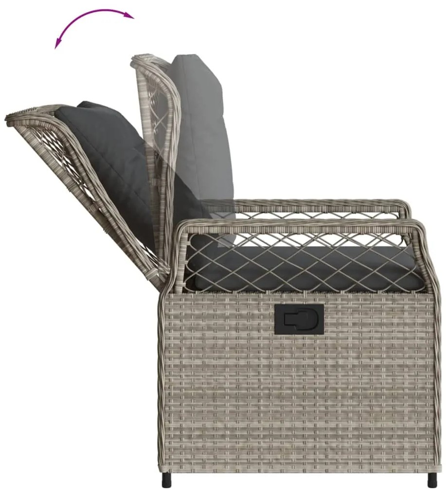 vidaXL Σετ Τραπεζαρίας Κήπου 5 τεμ. Αν. Γκρι Συνθ. Ρατάν με Μαξιλάρια