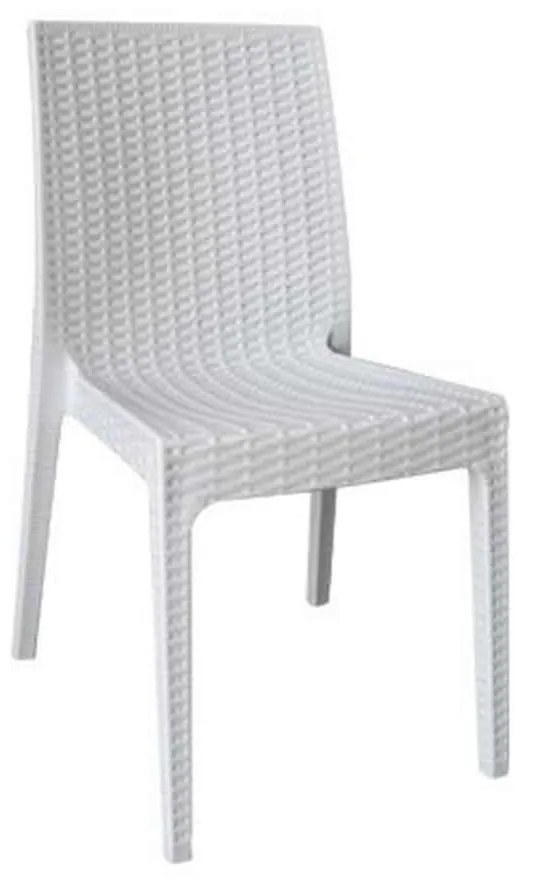 Καρέκλα DAFNE Πλαστική Άσπρη (Rattan Look) 46x55x85cm