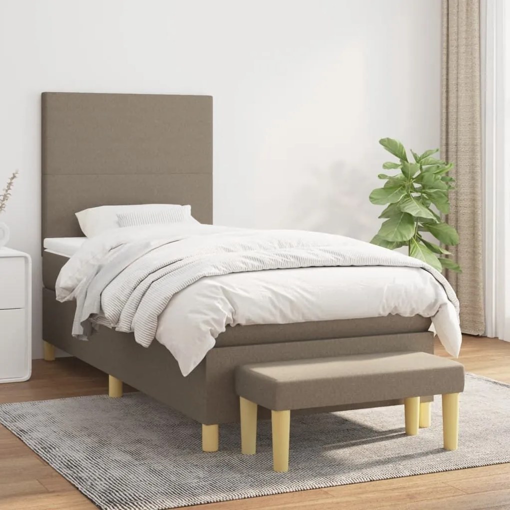 ΚΡΕΒΑΤΙ BOXSPRING ΜΕ ΣΤΡΩΜΑ TAUPE 90X200 ΕΚ. ΥΦΑΣΜΑΤΙΝΟ 3136969