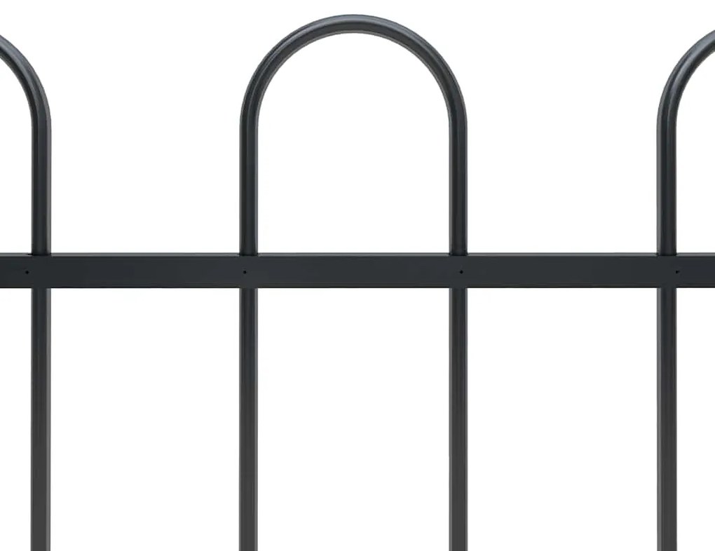 vidaXL Φράχτης Κήπου με Κορυφή από Ατσάλι 1426 x 80 εκ. Μαύρος