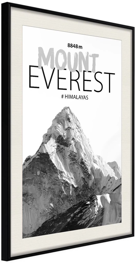 Αφίσα - Peaks of the World: Mount Everest - 20x30 - Μαύρο - Με πασπαρτού