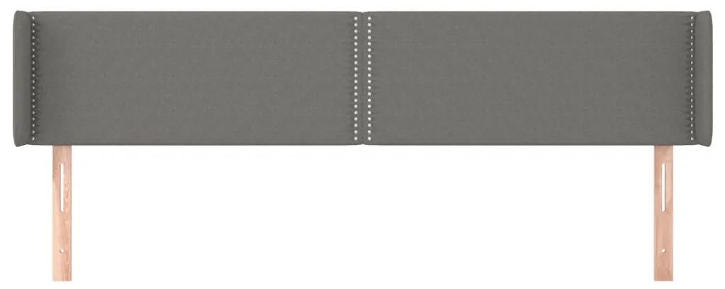 Κεφαλάρι με Πτερύγια Σκούρο Γκρι 203x16x78/88 εκ. Υφασμάτινο 3118651