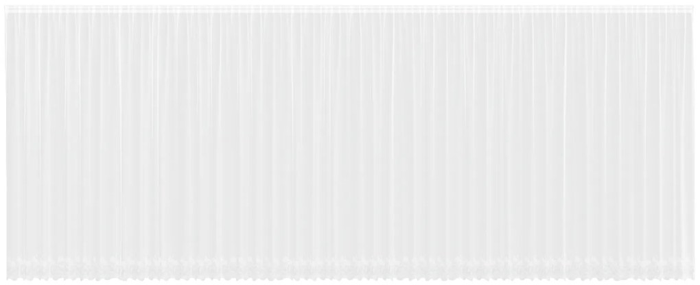 vidaXL Κουρτίνες με κουρτίνες Floral Λευκό 1200 x 280 εκ. Πολυεστέρας
