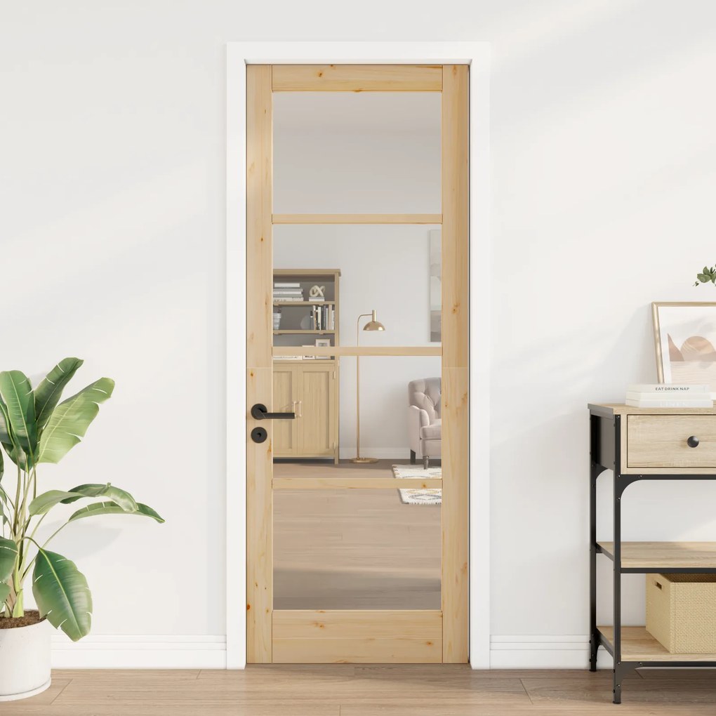 vidaXL Εσωτερική Πόρτα με Γυαλί "ORKDAL" 78x211x4 cm Στερεό Ξύλο Πεύκο