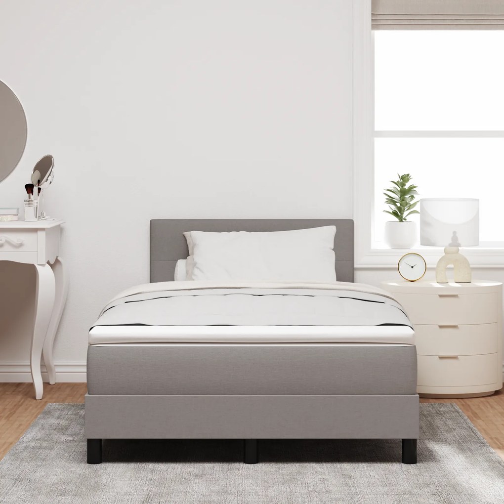 vidaXL Κρεβάτι Box Spring με Μαξιλάρι & LED Ταμπά 120x200 εκ. Υφάσματος