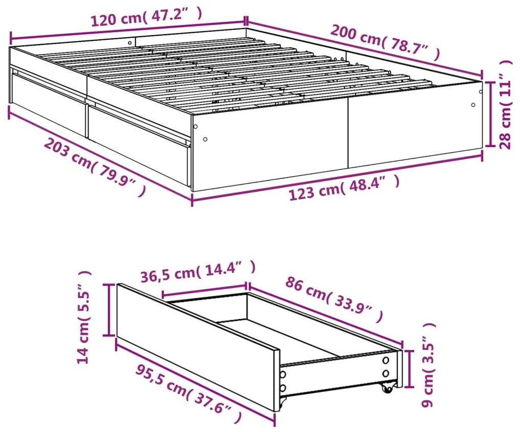 ΠΛΑΙΣΙΟ ΚΡΕΒΑΤΙΟΥ ΜΕ ΣΥΡΤΑΡΙΑ ΓΚΡΙ SONOMA 120X200ΕΚ. ΕΠΕΞ. ΞΥΛΟ 3280669