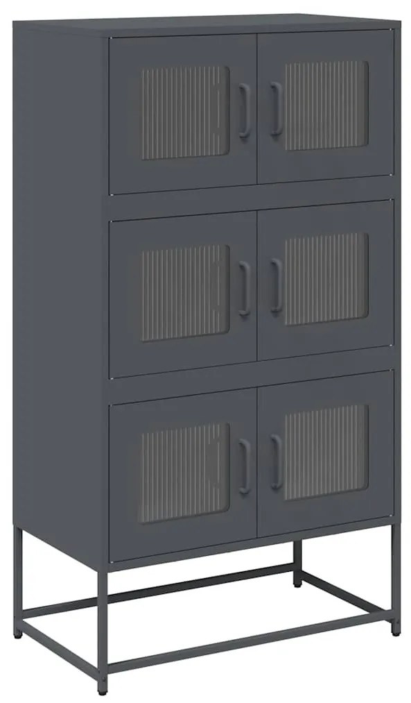 vidaXL Highboard Ανθρακί 68x39x123 cm Χάλυβας